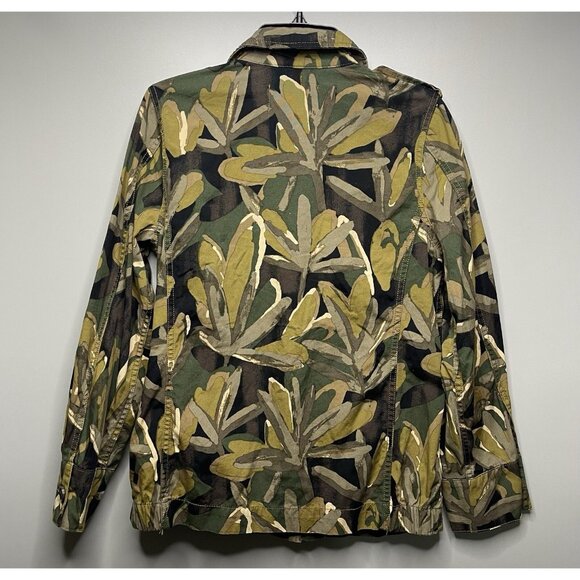 Who What Wear Green Leaf Camo Shirt Jacket Women's Size Small Lightweight - Picture 8 of 9